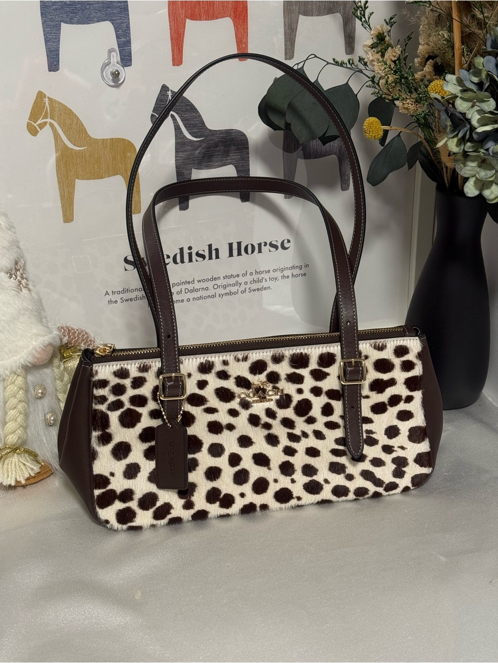 Coach Asher Haircalf Leopard Print Shoulder Bag NWT Just Released CES68